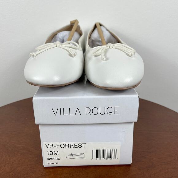 New Villa Rouge Forrest Ballerina Flats in White Leather Women's Size 10 - Picture 9 of 9